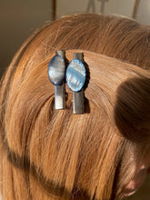 Load image into Gallery viewer, "Lisa" Blue Shell hair clips (2 per pack)