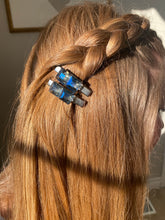 Load image into Gallery viewer, &quot;Linda&quot; Blue Crystal hair clips (2 per pack)
