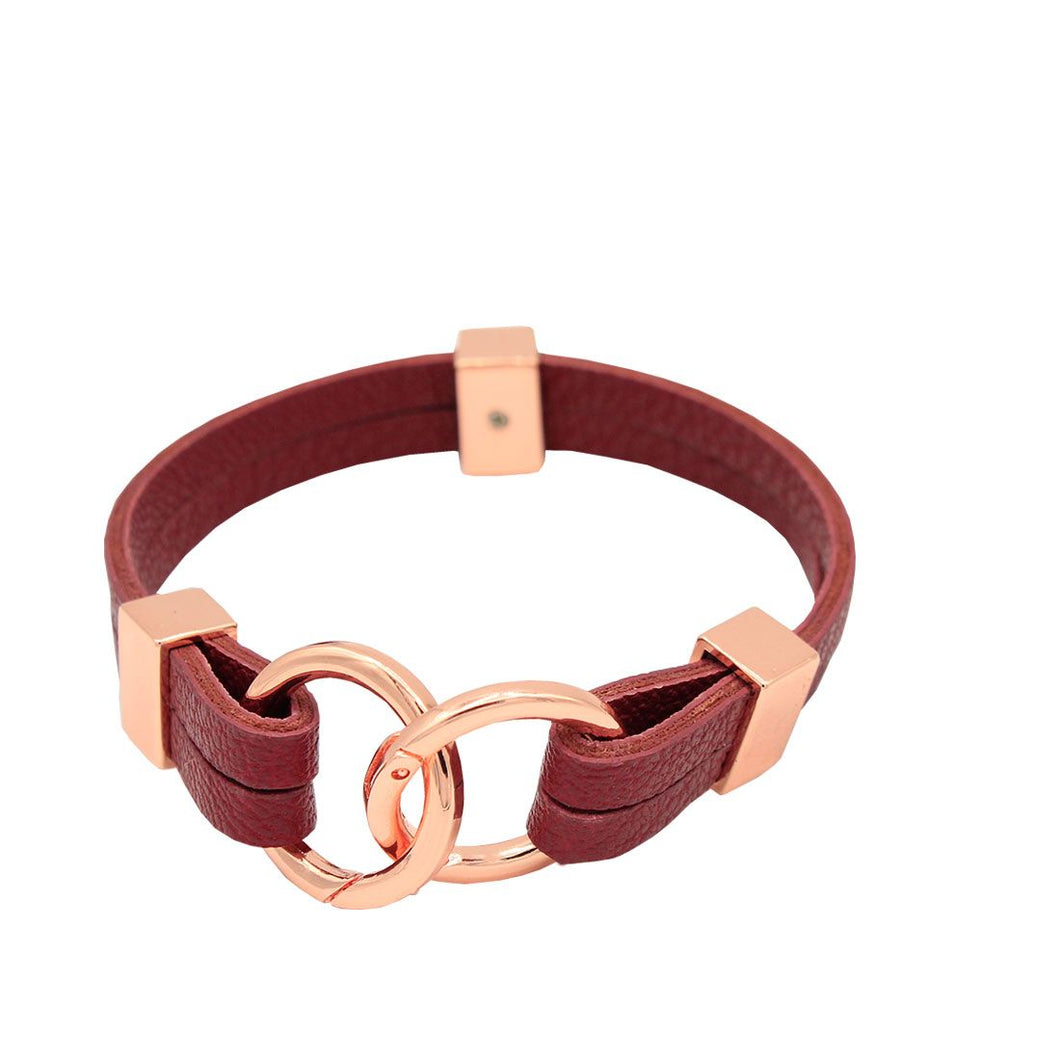 Red Wine Avril - Two Row - Rose Gold