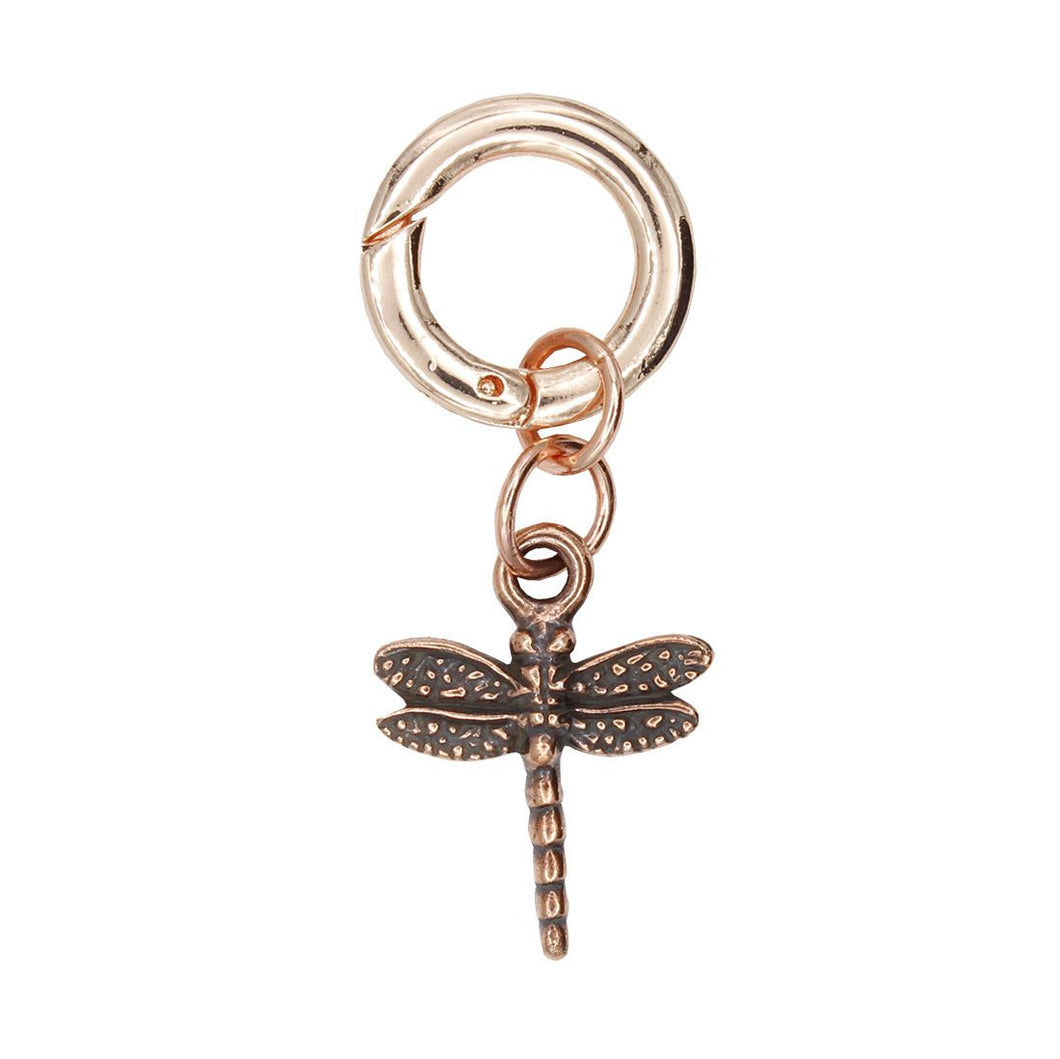 Dragonfly Charm in Rose Gold