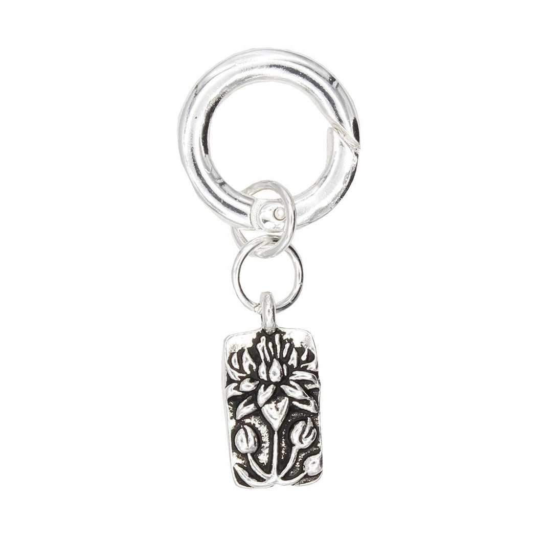 Lotus Flower Charm in Silver