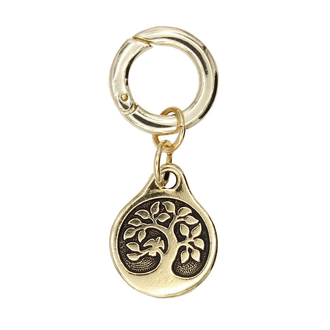 Bird in a Tree Charm in Gold