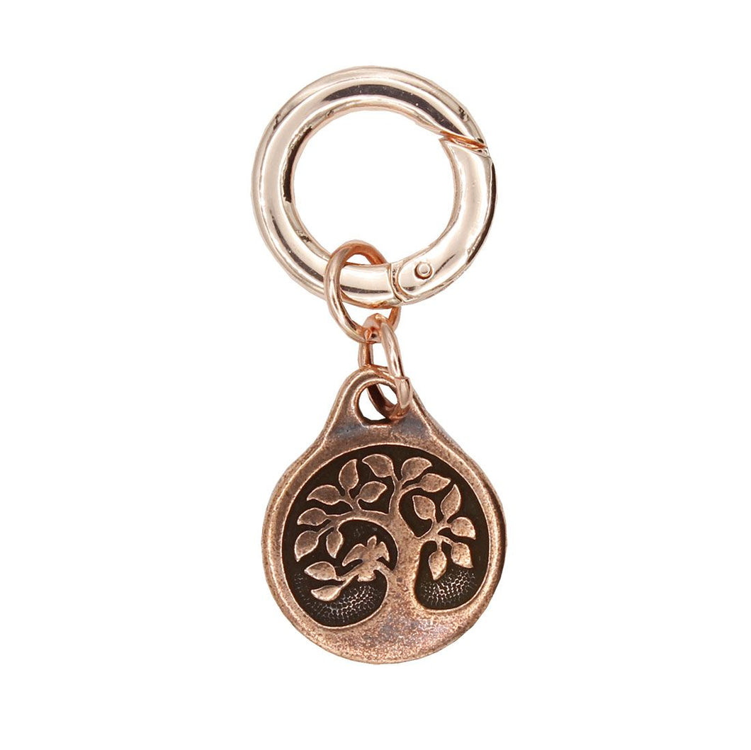Bird in a Tree Charm in Rose Gold