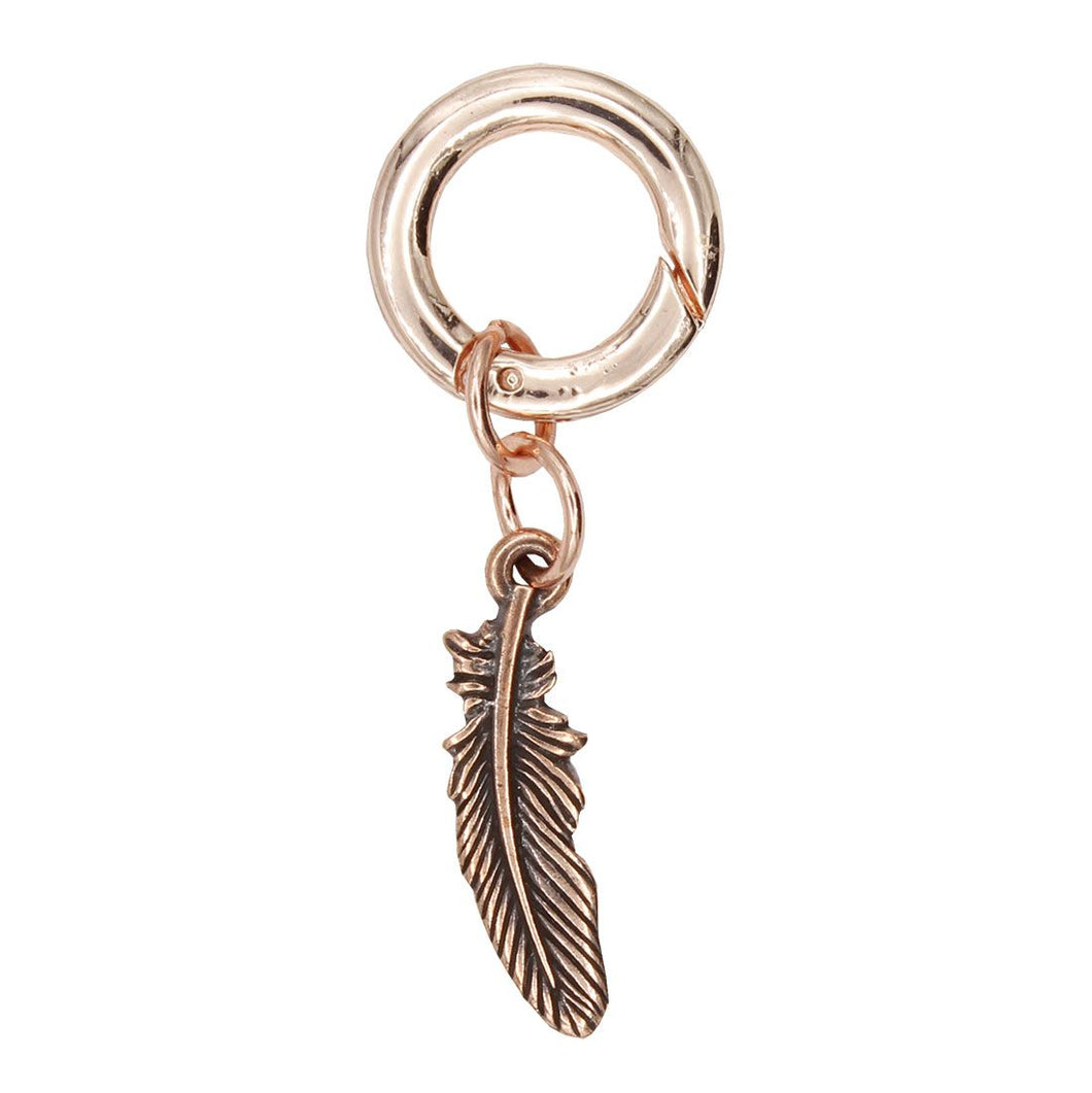 Feather Charm in Rose Gold