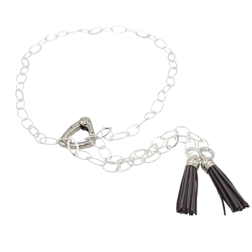 Lily and Tassel Combination - Silver and Grey